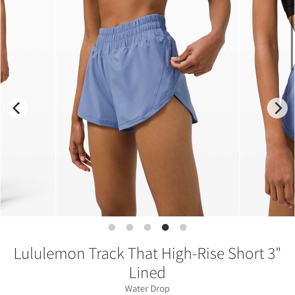 EUC Lululemon track that high rise 3 in water drop